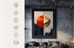 Zlaté spojenie - obraz - Moderná geometria s výrazným kruhom 21