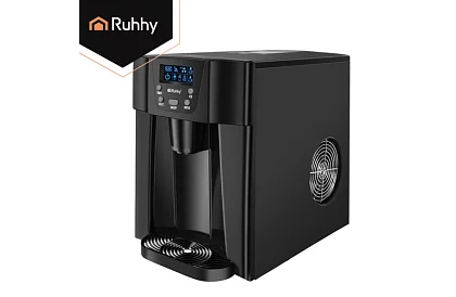Domáci výrobník kociek ľadu s LCD – kompresorový 12 kg/24 h – čierny