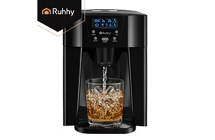 Domáci výrobník kociek ľadu s LCD – kompresorový 12 kg/24 h – čierny