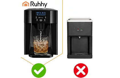 Domáci výrobník kociek ľadu s LCD – kompresorový 12 kg/24 h – čierny