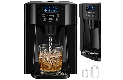 Domáci výrobník kociek ľadu s LCD – kompresorový 12 kg/24 h – čierny