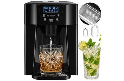Domáci výrobník kociek ľadu s LCD – kompresorový 12 kg/24 h – čierny