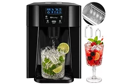 Domáci výrobník kociek ľadu s LCD – kompresorový 12 kg/24 h – čierny