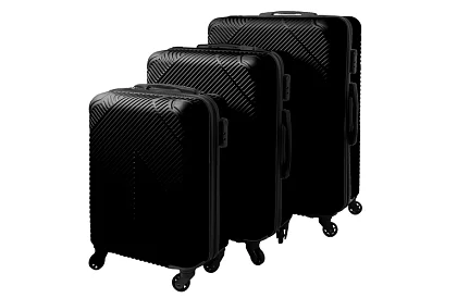 Sada 3 cestovných kufrov na kolieskach 39 l, 70 l, 99 l – Čierna