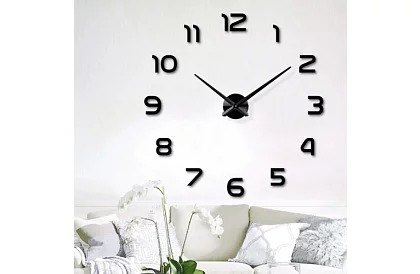 Nástenné DIY hodiny čierne – priemer 60 až 130 cm