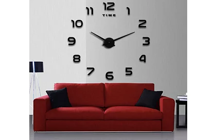 Nástenné DIY hodiny čierne – priemer 60 až 130 cm