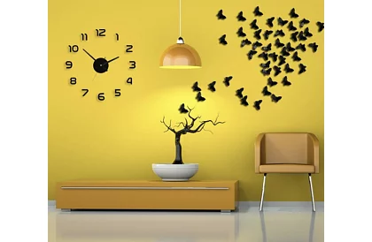 Nástenné DIY hodiny čierne – priemer 60 až 130 cm