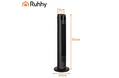Sloupový oscilačný ventilátor 83 cm, 45 W – čierny + diaľkové ovládanie