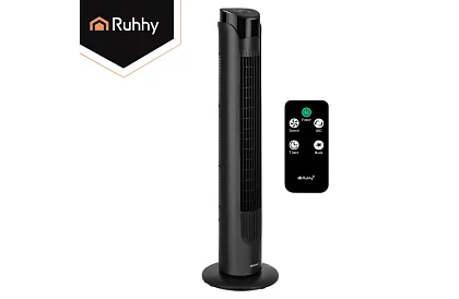 Sloupový oscilačný ventilátor 83 cm, 45 W – čierny + diaľkové ovládanie