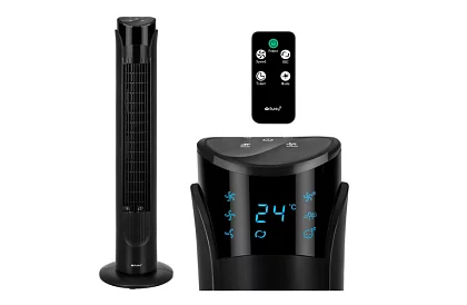 Sloupový oscilačný ventilátor 83 cm, 45 W – čierny + diaľkové ovládanie