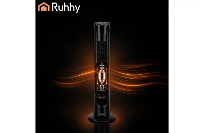 Sloupový oscilačný ventilátor 83 cm, 45 W – čierny + diaľkové ovládanie