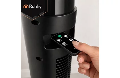 Sloupový oscilačný ventilátor 83 cm, 45 W – čierny + diaľkové ovládanie