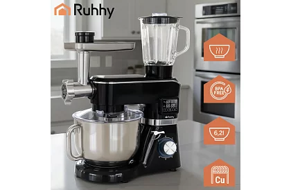 Kuchynský robot s mixérom a mlynčekom na mäso – 2000 W, vyhrievaná misa 6,2 l