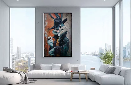Drsný zajíc - obraz - Stylizovaná postava v urban art štýle 46