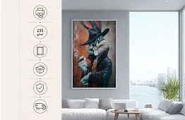 Drsný zajíc - obraz - Stylizovaná postava v urban art štýle 46
