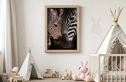 Blízkosť prírody - obraz - Zebra s mláďaťom v detaile 55