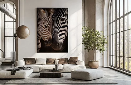 Blízkosť prírody - obraz - Zebra s mláďaťom v detaile 55