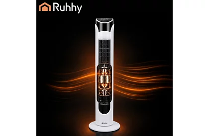 Sloupový oscilačný ventilátor 83 cm, 45 W – biely + diaľkové ovládanie