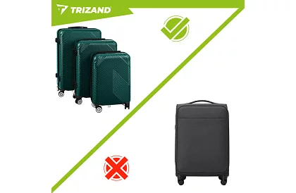 Sada 3 cestovných kufrov na kolieskach 39 l, 70 l, 99 l – zelená
