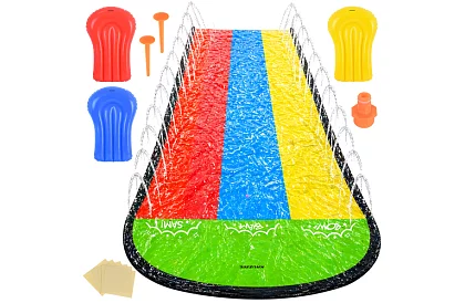 Trojitá vodná šmýkačka s fontánou 480 cm + 3 plavidlá