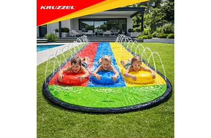 Trojitá vodná šmýkačka s fontánou 480 cm + 3 plavidlá