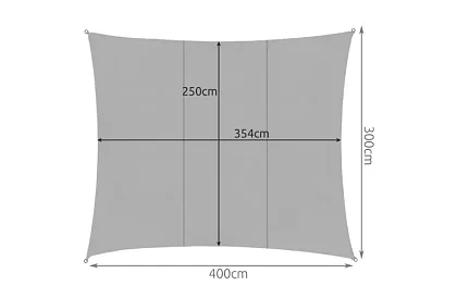 Stínící slnečná plachta 4 × 3 m – šedá