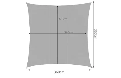 Stínící slnečná plachta 3,6 × 3,6 m – šedá