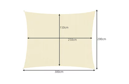 Stínící slnečná plachta 3 × 2 m – béžová