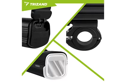Led sada svetiel na bicykel 1000 lm, 4800 mAh