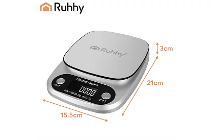 Kuchynská elektronická váha 5 kg - 0,1 g - nerezová oceľ