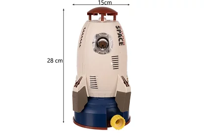 Vodný rozstrekovač pre deti v tvare rakety – záhradná fontána na hadici