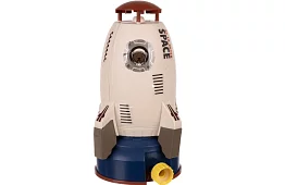 Vodný rozstrekovač pre deti v tvare rakety – záhradná fontána na hadici