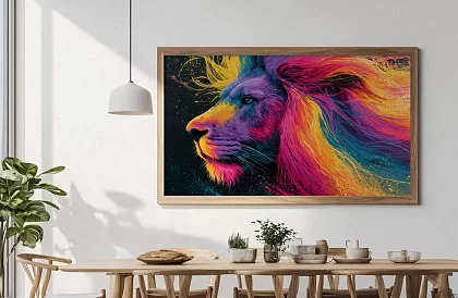 Kráľ farebnej energie - obraz - Neonový lev v pohybe 85