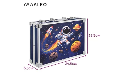 Sada umeleckých potrieb pre deti 145 dielov + XXL puzdro Astronaut