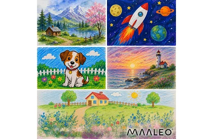 Sada umeleckých potrieb pre deti 145 dielov + XXL puzdro Astronaut