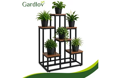 Elegantný kovový stojan na kvety 67 × 34,5 × 51 cm – 6 úrovní