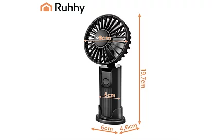 Mini prenosný ventilátor 2400 mAh USB-C – ručný, stolný a závesný ventilátor