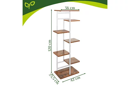 Elegantný kovový stojan na kvety 120 × 42 × 23,5 cm – 7 úrovní