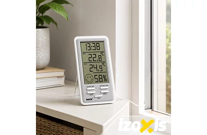 Bezdrôtová meteorologická stanica – teplomer, vlhkomer, hodiny a budík