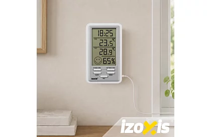 Bezdrôtová meteorologická stanica – teplomer, vlhkomer, hodiny a budík