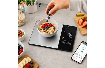 Elektronická kuchynská váha 5 kg s Bluetooth, LCD displejom a analýzou kalórií