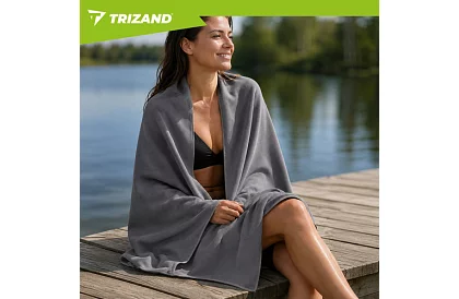 Rýchloschnúci uterák 180 × 100 cm z mikrovlákna – šedý