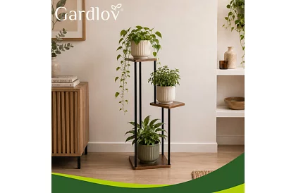 Kvetinový stolík 3 poschodový 78 cm – stojan na kvety