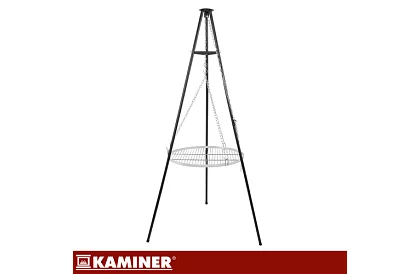 Záhradný gril s trojnožkou a závesným roštom 58 cm – krbové ohnisko