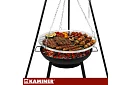 Záhradný gril s trojnožkou a závesným roštom 58 cm – krbové ohnisko
