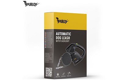 Automatické dvojité Flexi vodítko so svietidlom pre 2 psov – 2 × 3 m, LED osvetlenie