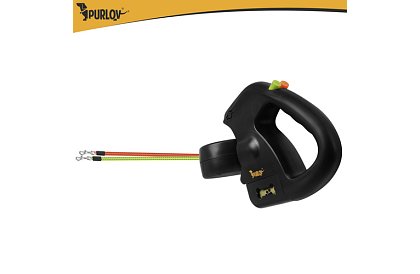 Automatické dvojité Flexi vodítko so svietidlom pre 2 psov – 2 × 3 m, LED osvetlenie