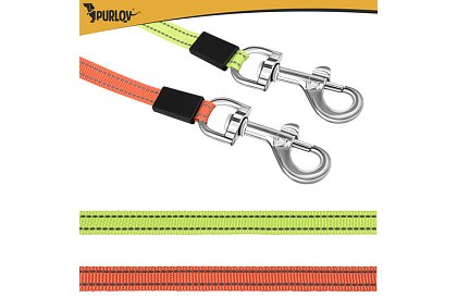 Automatické dvojité Flexi vodítko so svietidlom pre 2 psov – 2 × 3 m, LED osvetlenie