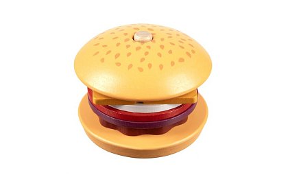 Drevená skladačka Burger – vzdelávacia hračka pre rozvoj motoriky a logického myslenia