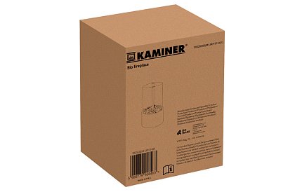 Voľne stojaci oválny biokrb s kamienkami – bezdymový krb na terasu a do interiéru, 28 × 16 × 16 cm